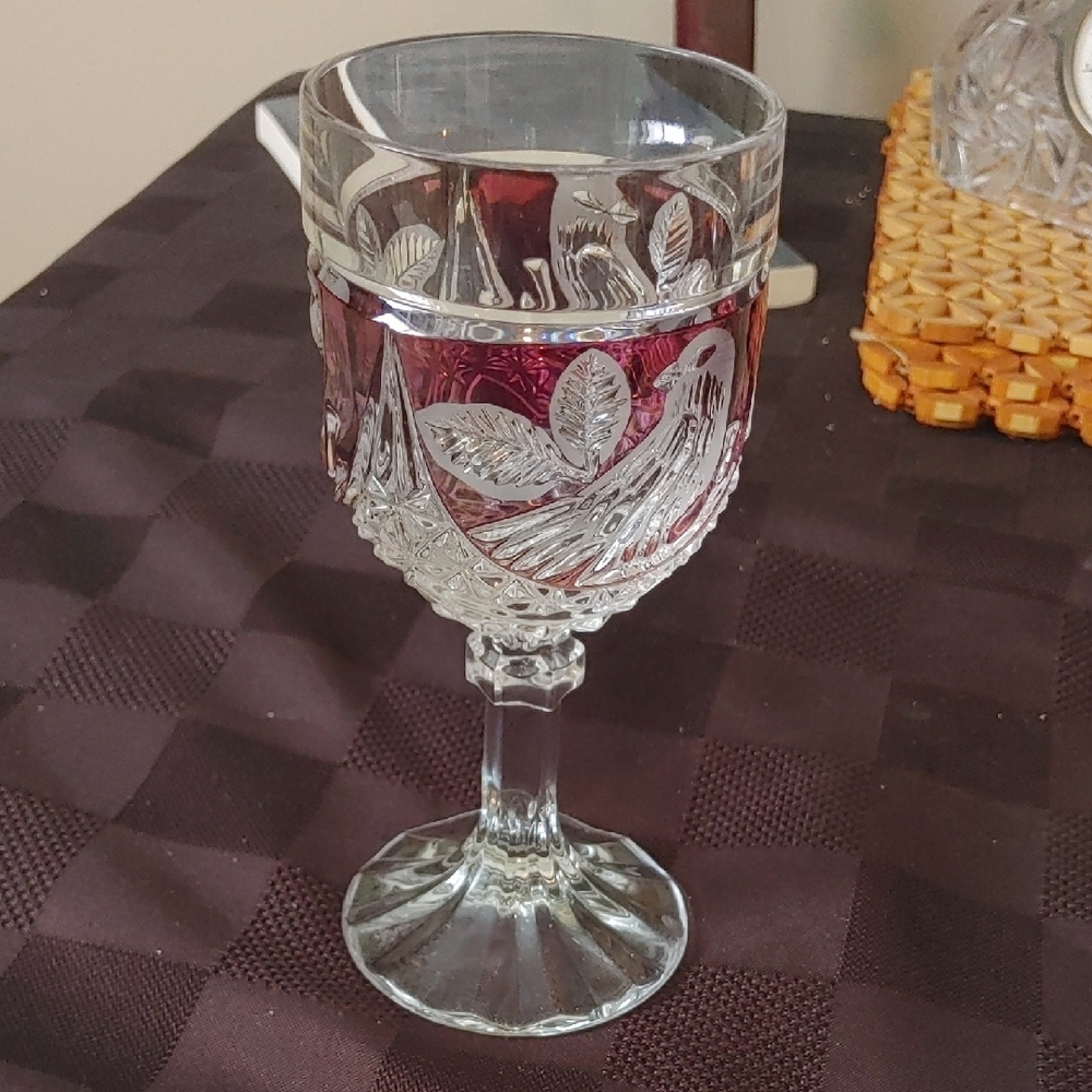 ✅$18 Add On Byrdes Elegant Wine Glass with Red/Wine Accents